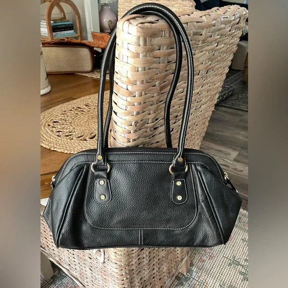 VTG Isaac Mizrahi Leather Shoulder Bag - Picture 1 of 10